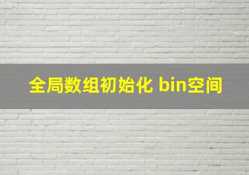 全局数组初始化 bin空间